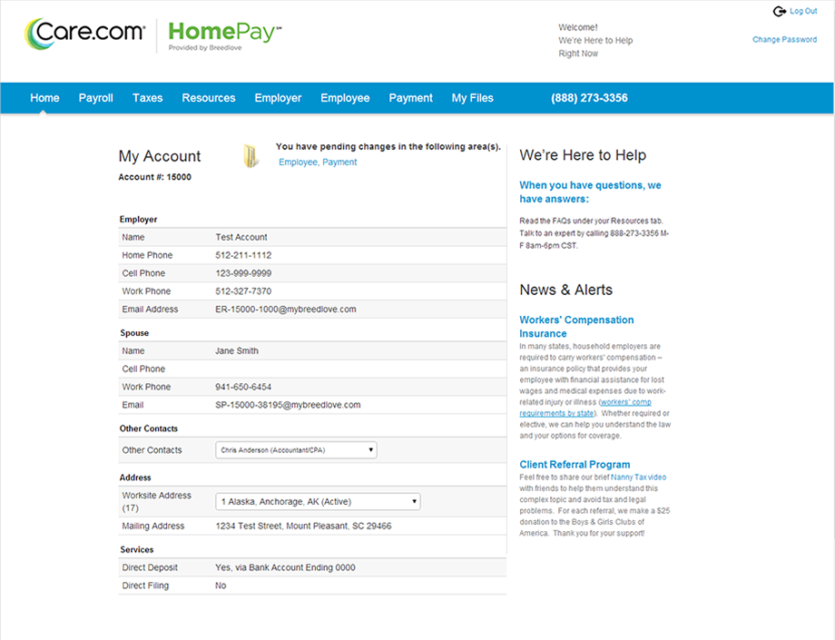 Nanny Taxes, Household Employee Payroll HomePay